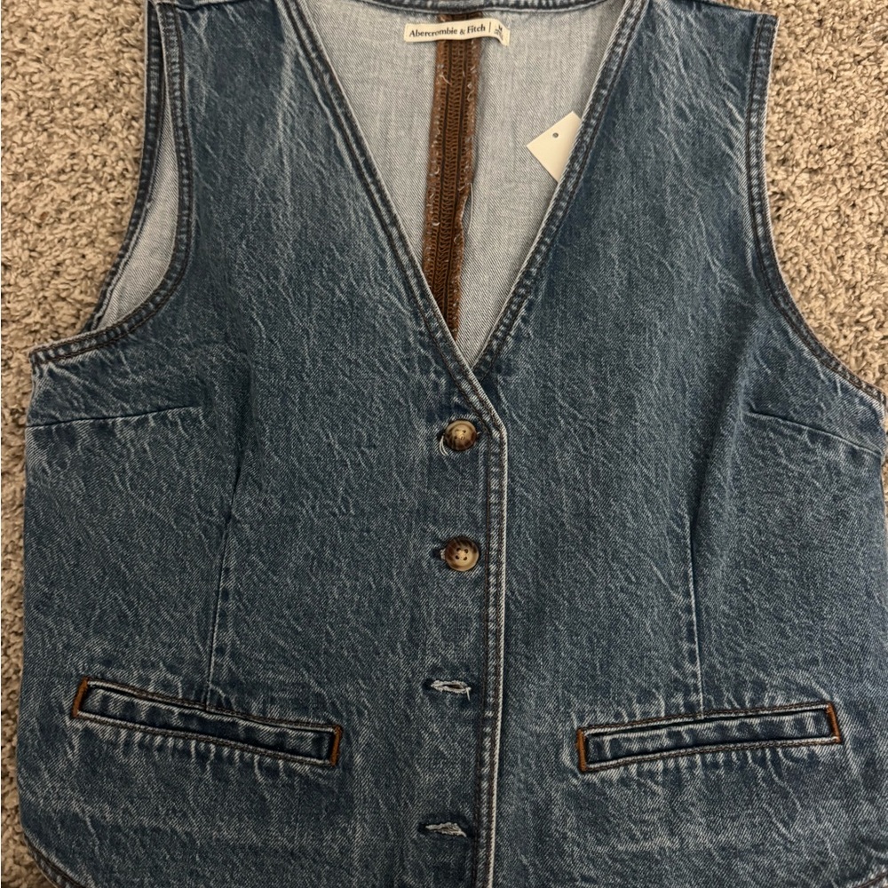 Abercrombie & Fitch Blue Denim Vest